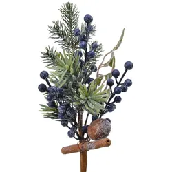 Christmas Decorations Künstliche Tannenzweige 30cm mit Beeren Spritzguss beschneit Schnee Dekozweige