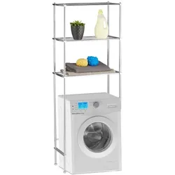 Relaxdays Überbauregal Waschmaschine 3 Ablagen Silber