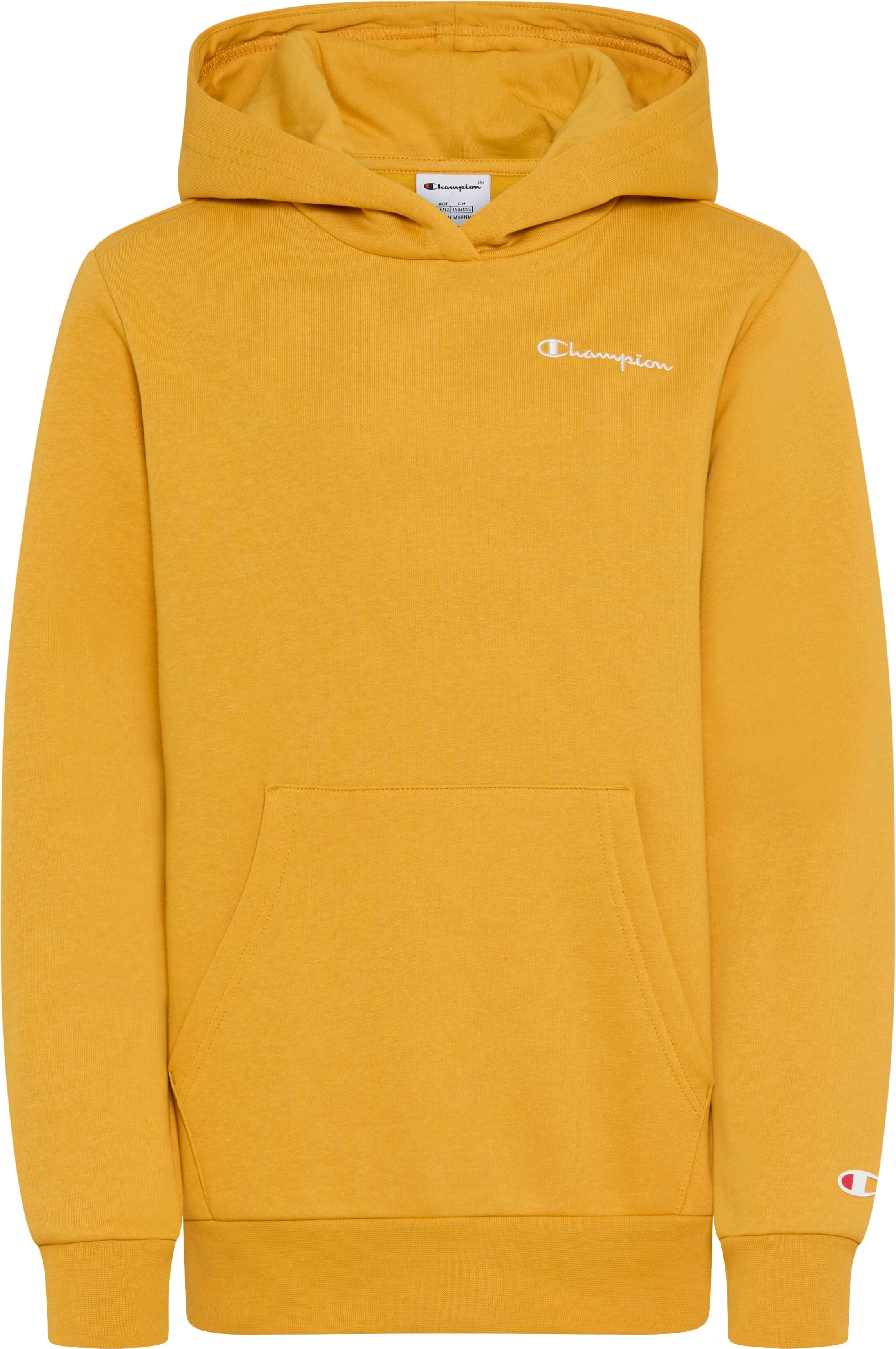 Kapuzensweatshirt CHAMPION "SPORTWEAR HOODIE Standard Fit", Jungen, Gr. L, gelb (gog), Obermaterial: 73% Baumwolle, 27% Polyester, Bündchen, Sweatshirts Kapuzensweatshirt, mit Kängurutasche, aus Baumwolle und Polyester, Topseller