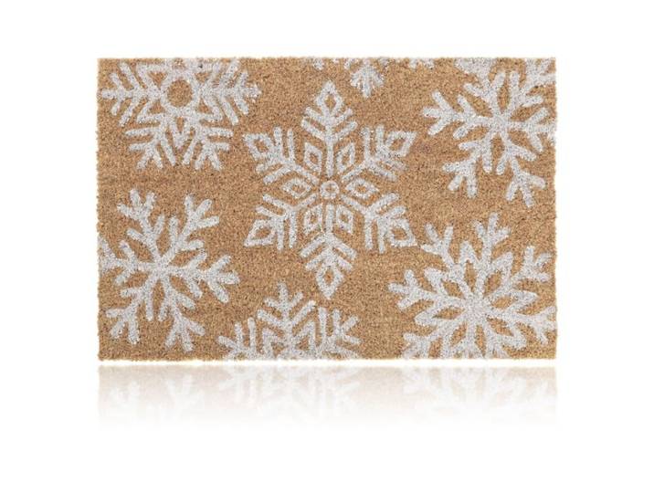Relaxdays Paillasson coco flocons de neige