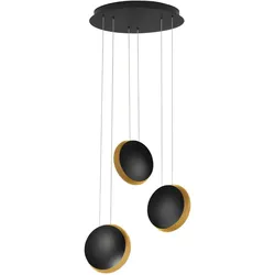 Nova Luce 9695249 Shell LED Pendelleuchte Schwarz, Gold
