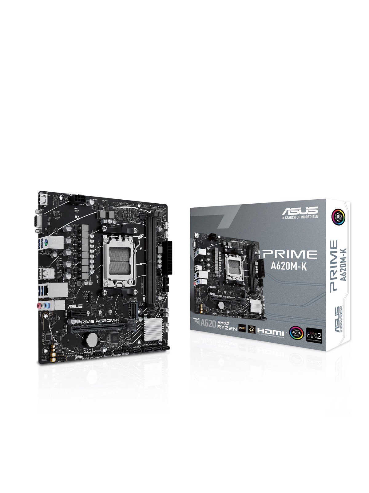 ASUS PRIME A620M-K Mainboard - AMD A620 - AMD AM5 - DDR5 RAM - Micro-ATX