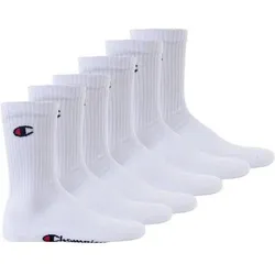 CHAMPION Champion Unisex Socken, 6 Paar - Crew Socken Basic, Größe EU 35-38 in Weiß Weiß