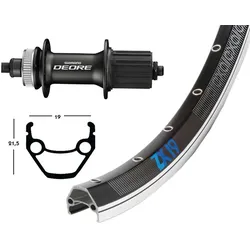 H-Rad 26x1.75 Deore6000 Centerl.sz.36L Exal ZX 19 schw/silb.Niro-Spei.