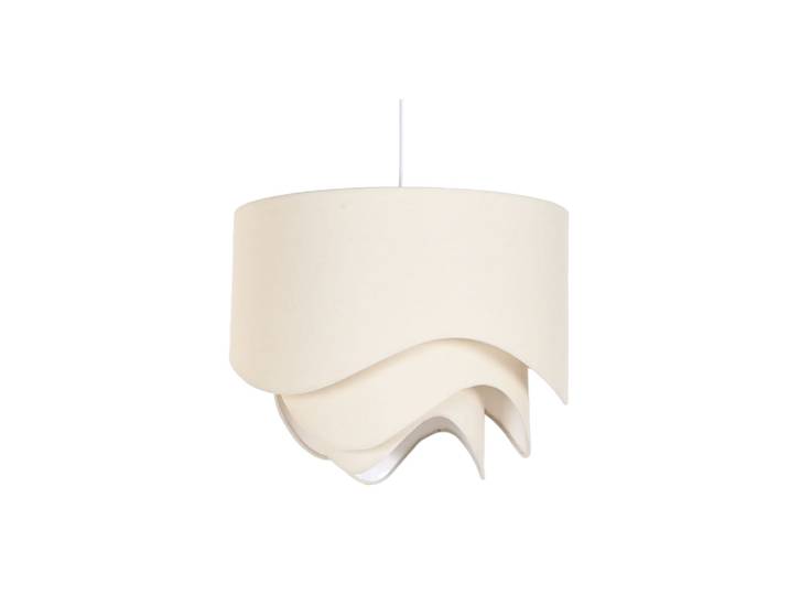 Plafonnier en polyester et acier beige 49x49x40 cm
