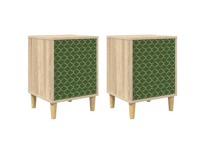 LMTYOENFG Nachttisch 2er Set Sonoma-Eiche 36x33x50cm Nachtschrank Praktisches 2er-Set für das Schlafzimmer mit erhöhten Füßen, Stauraum hinter zwei Türen und stabiler Wandbefestigung.