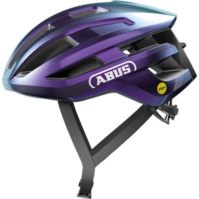 Fahrradhelm ABUS "POWERDOME MIPS" Gr. L, lila, Helme, L Kopfumfang: 57cm - 61cm, Farbverlauf, glänzend