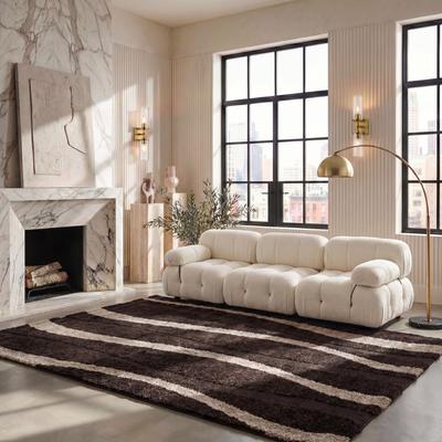 SAFAVIEH Florida Shag Assa Stripe 1.2-inch Thick Rug