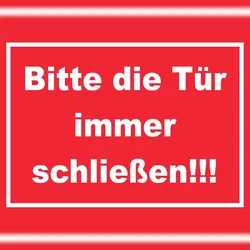 HB-Druck Schild Bitte die Tür immer schließen weiss-rot A4 (210x297mm)