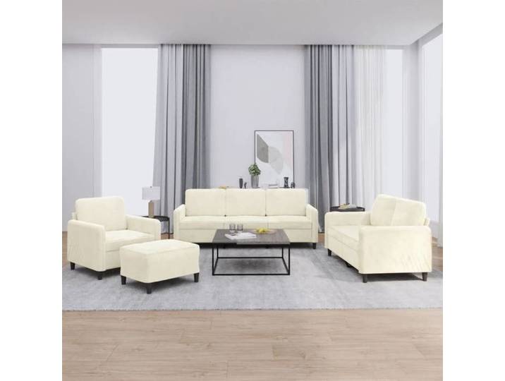 Ensemble de canapés 4 pcs crème velours 3201952