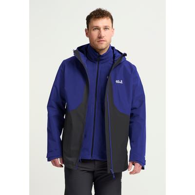 3-in-1-Funktionsjacke JACK WOLFSKIN "STONETRAIL 3IN1 JKT M", Herren, Gr. XXL (58), blau (phantom), Obermaterial: 100% Polyester. Futter: 100% Polyester, Jacken, mit dreifacher Tragemöglichkeit, wasserdicht, winddicht, atmungsaktiv