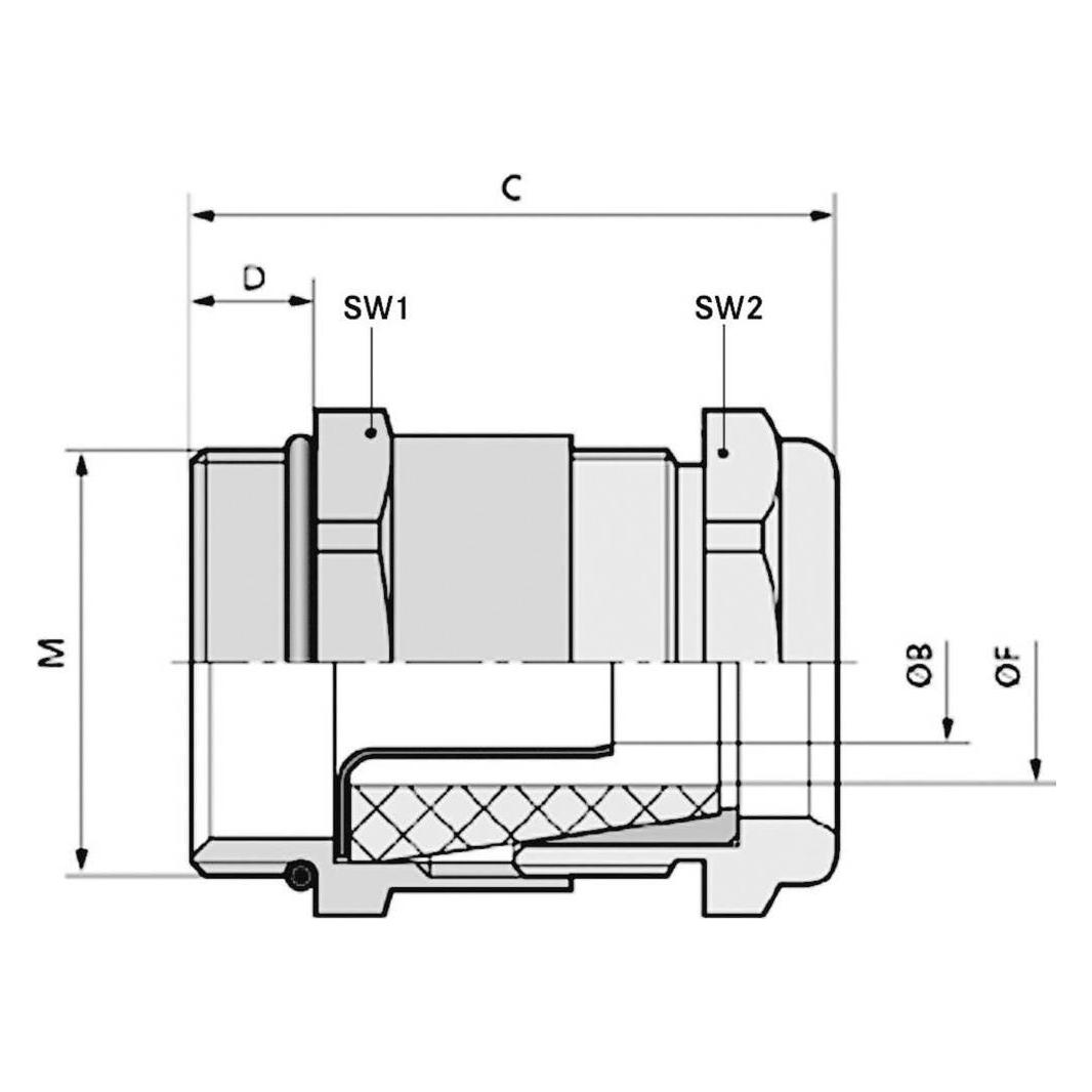 Lapp Kabelverschraubung M25 Messing (52107040)