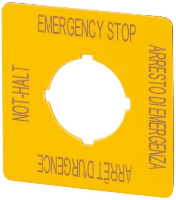 Eaton Plaque (Arrêt d'urgence) jaune, HxI=50x50mm M22-XYK11 (121373)