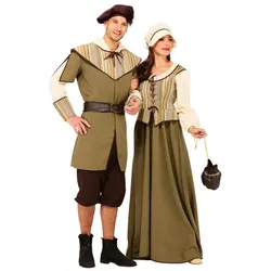 Kostüm "Mittelalter" für Herren, oliv/natur/braun