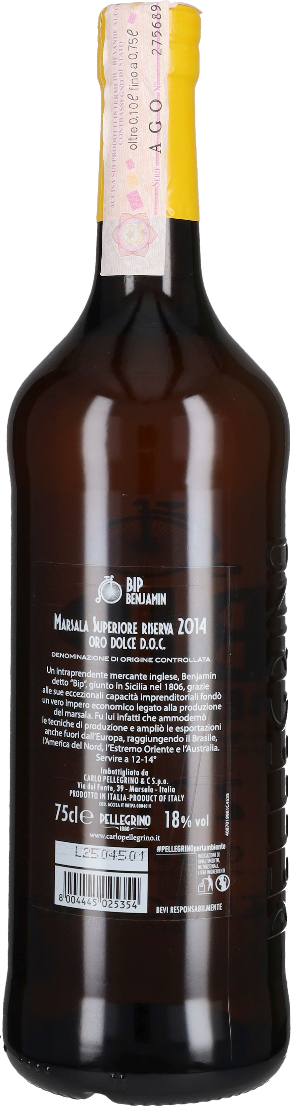 Marsala Superiore Riserva Oro Dolce 'Bip Benjamin' Pellegrino 2014