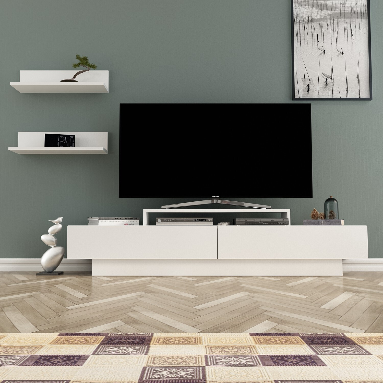 Skye Decor Lucca TV-meubel, Wit, B/D/H: 180 x 40 x 31 cm