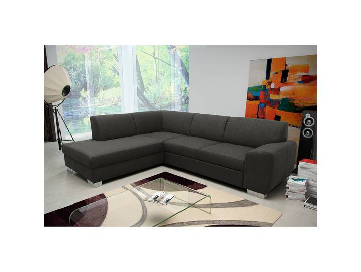 Ecksofa Grau Webstoff Cody 279 x 81 x 216cm Ottomane davorstehend links ohne Schlaffunktion Modern