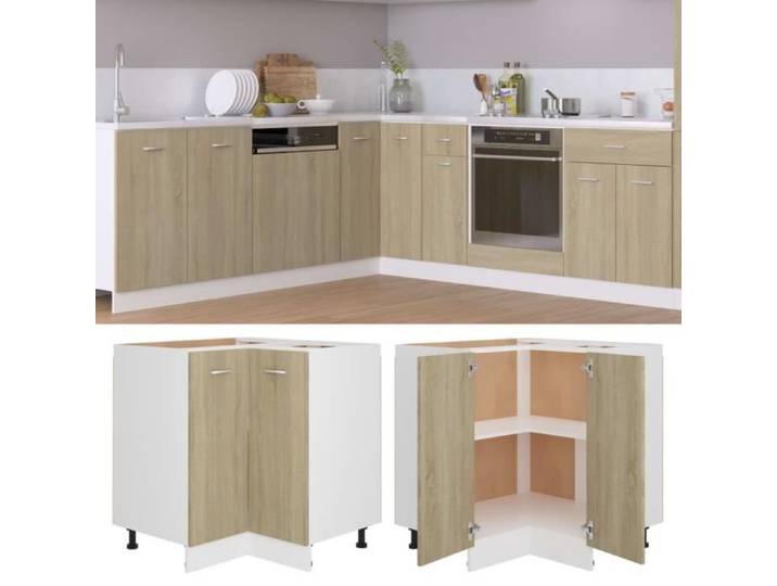3938 SALE CHIC Armoire d'angle Chêne sonoma 75 5x75 5x80 5 cm Aggloméré ARMOIRE BUFFET Meuble haut Meuble bas Cuisine