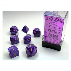Chessex Würfel - Lustrous Purple/gold (7-Würfelset) 292552