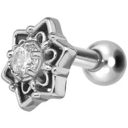 Titan Ohrpiercing mit Innengewinde SCHNEEFLOCKE