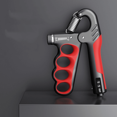 Everyday Crate Adjustable Hand Grip Strengthener 5 To 100kg Forearm Trainer For Strength, Rehab & Fitness mechanical Counter Red