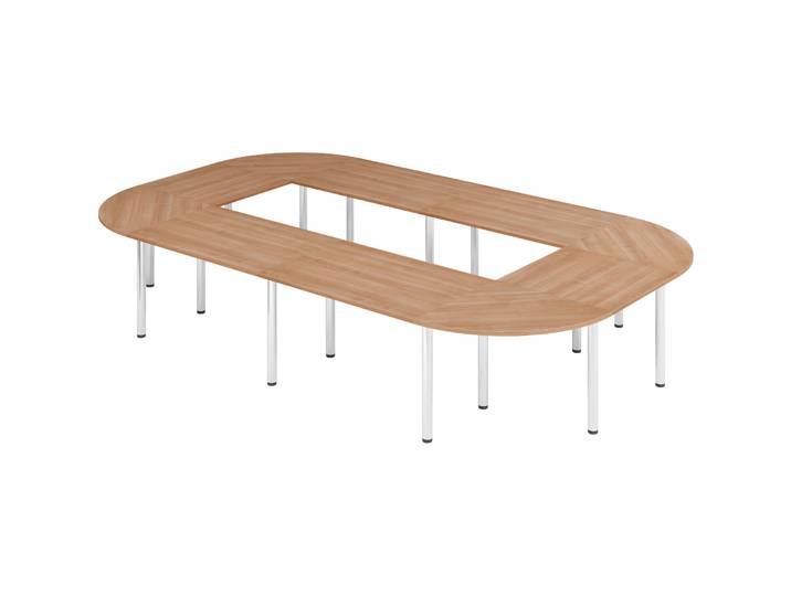 Besprechungstisch Office Nuss 400 x 240 cm - Farbe: Nussbaum/Chrome - Besprechungstisch