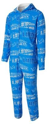 NFL Men's Shuffle Union Suit (Size XL) Detroit Lions/Light Blue, Polyester,Spandex