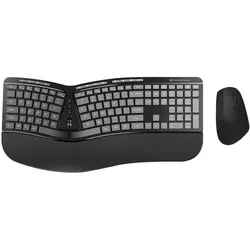 Conceptronic Wireless Keyboard+Mouse,ergo,Layout englisch sw (US, Kabellos), Tastatur, Schwarz