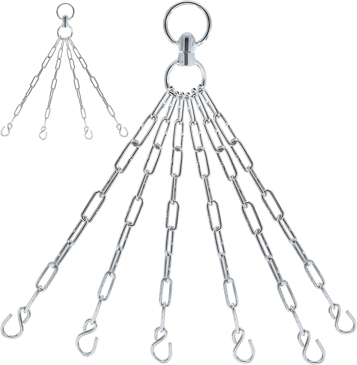 Bokstas Hanger met 6 Haakjes - 360 Graden Rotatie, Heavy Duty RVS voor MMA Training en Thuisgebruik