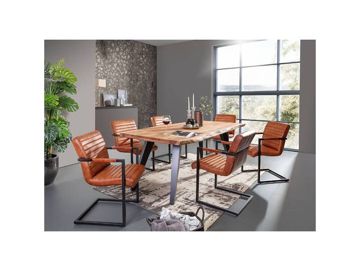 Freischwinger Stevenson 2er-Set 52 x 87 x 64cm Braun/Cognac
