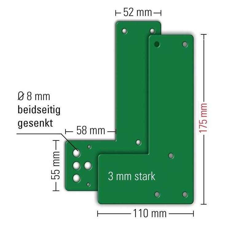 GFS Montageplatte 901 - / 991 470 Montage an Glastüren Schwenk-Türwächter DIN links / rechts L175xB110mm (901 470)