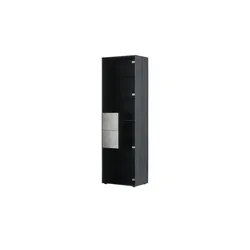 Wohnwert Vitrine  Alea , grau , Maße (cm): B: 64 H: 206 T: 41.0