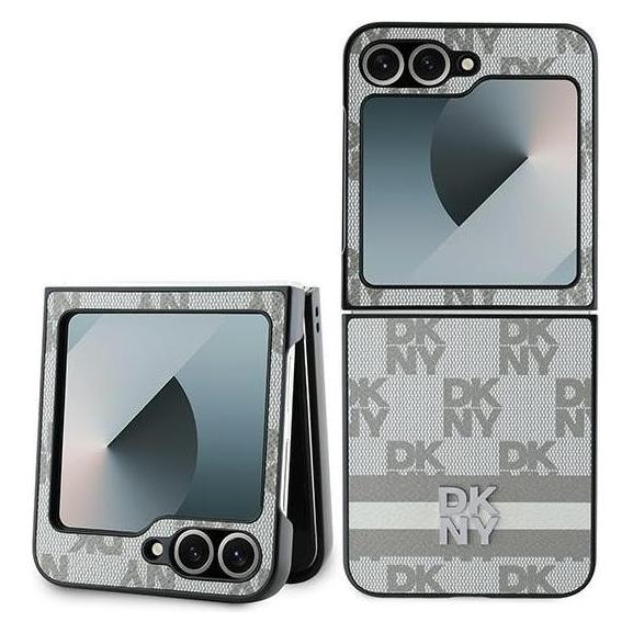 DKNY DKHCZF6PCPTSSE Z Flip6 F741 beżowy/beige Chequered Pattern Printed Stripes (Samsung Galaxy Z Flip6, Samsung Galaxy Z Flip7 FE) (DKHCZF6PCPTSSE)