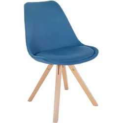 CLP Stuhl Sofia Stoff Square   Farbe: blau, Gestell Farbe: natur (eckig)