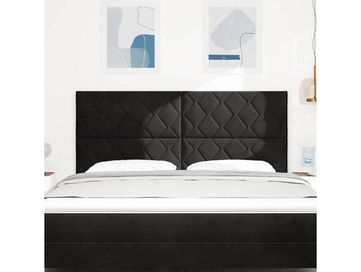 Elégance-Chic Tête de lit - Noir - 180 cm - Velours - 180 x 7 x 128 cm - Montage Simplifié - Résistant_001286617