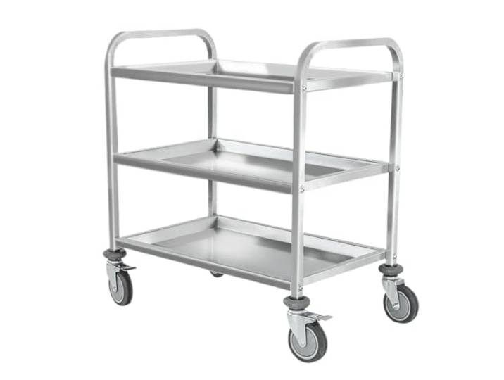 XPJYUA Service Servierwagen Verdickter Speisewagen aus Edelstahl Großer rollender Service-Catering-Aufbewahrungswagen mit feststellbaren Rädern, Küchenwagen