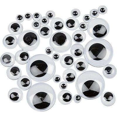 Creativ Company Wackelaugen, selbstklebend, D 6-20 mm, 1100 , sortiert