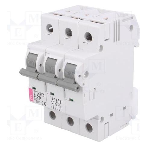 Eti Polam Leistungsschalter ETIMAT 6 3p 6kA C20 - 002145517 (002145517)