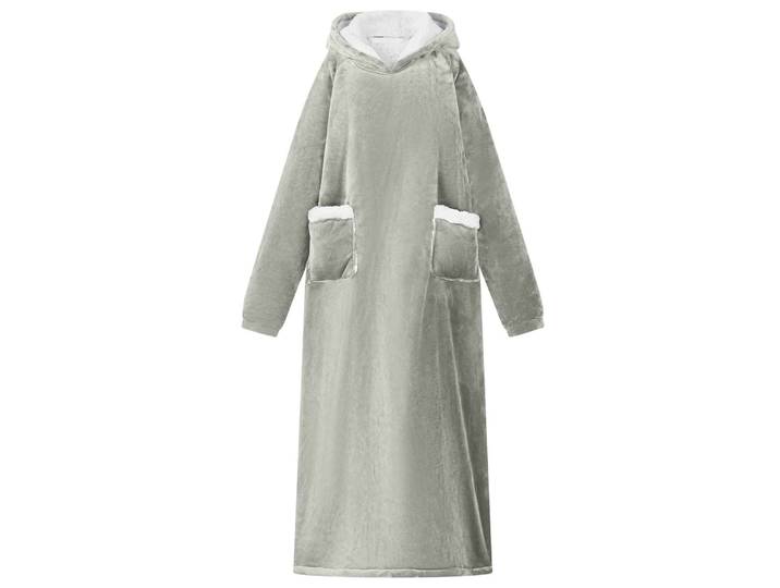 vidaXL Decken-Hoodie Grau M Fleece und Flanell