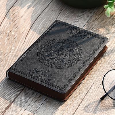 Taschennotizblock, tragbar, Retro-Muster, PU-Leder, Notizbuch, Tagebuch, Notizblock, Schreibwaren, Geschenk