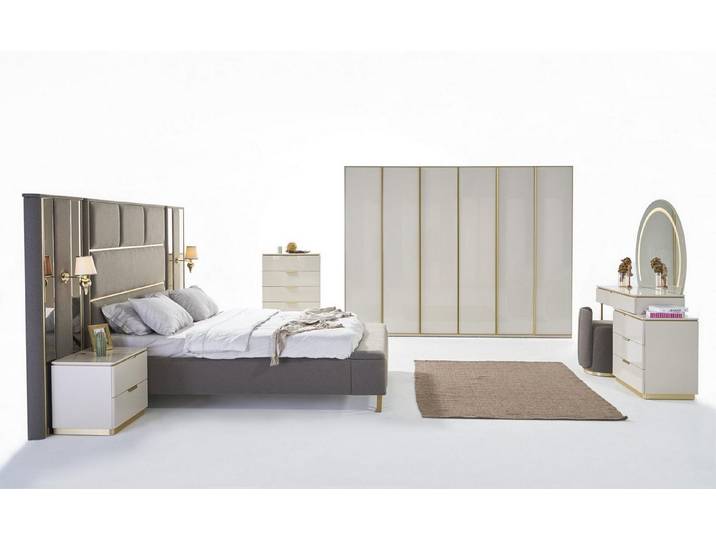 Xlmoebel Polsterbett Doppelbett aus Holz 160x200 für Schlafzimmer Möbel (Doppelbett 160x200), Made in Europa