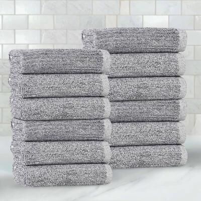 Superior Destin Viscose Cotton Blend Face Towels Washcloths, Set of 12