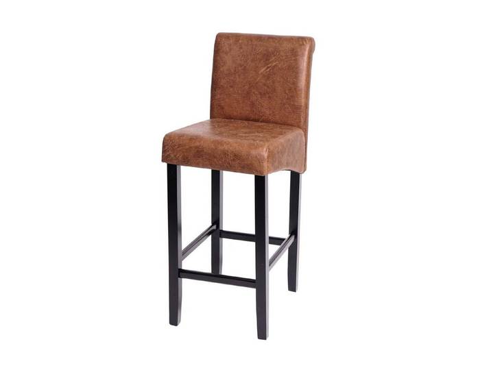 PROREGAL® Barhocker gepolstert mit Lehne, Sitzhöhe 75cm, Farbe, Beinfarbe, Bezugsmaterial (1 St), Stabil, bequem und hochwertig, ein echter Hingucker
