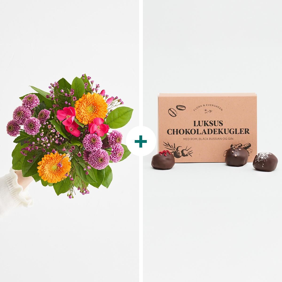 Den farverige hilsen med luksus chokoladekugler  Send Blomster  Interflora