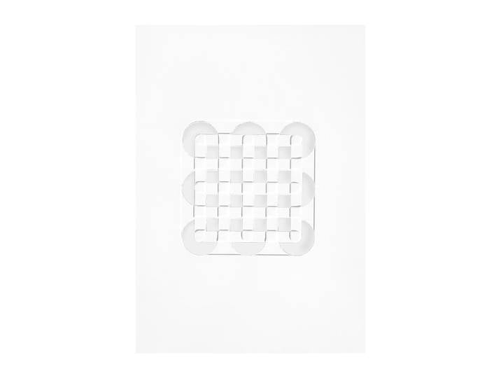 MOEBE Œuvre d art en relief cercles & carrés 29,7x42 cm Blanc cassé'