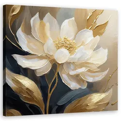 WANDBILD blumen gold glamour