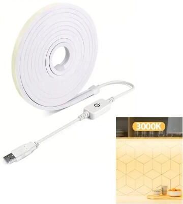 Uplift Essentials Dimmable Silicone Neon LED Strip Light With Touch Switch warm Light 4m