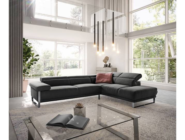 W.Schillig Ecksofa Floyd 300x230 Schwarz Ottomane rechts Kopfteilverstellung by W. Schillig, Ecksofas