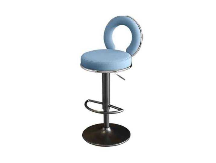 Bvn5kQ3dy Barstühle Runder Barhocker mit hohem Hocker und anhebbarer Rückenlehne(Blue)