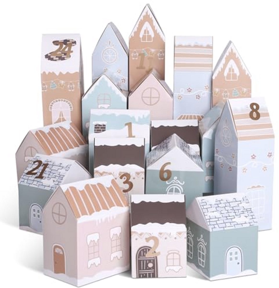 Vulbare Adventskalender voor Kinderen - Creatieve Kerstkalender met 24 Geschenkdozen voor Decoratie